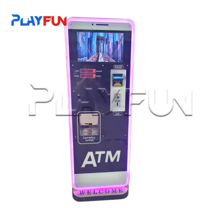 ATM token Exchange game Machines  with bill and coin  change token Vending Arcade LCD Machine