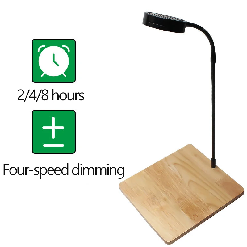 Sinjia USB aquarium light timer dimming terrarium light super white 5W 7W 9W 12W wooden base for fish tank plant microlandscape