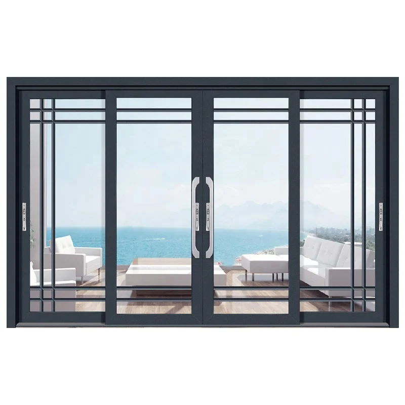 Aluminum Exterior Sliding Glass Door Villa Windproof Aluminum Alloy Doors And Windows