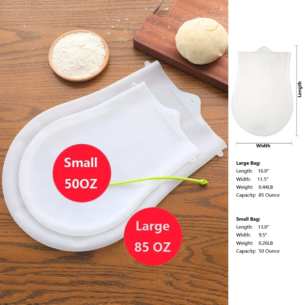 Silicone Kneading Dough Bags Versatile Dough Mixer for Bread, Pastry, Pizza & Tortilla, Flour-mixing Bag Preservation Bag