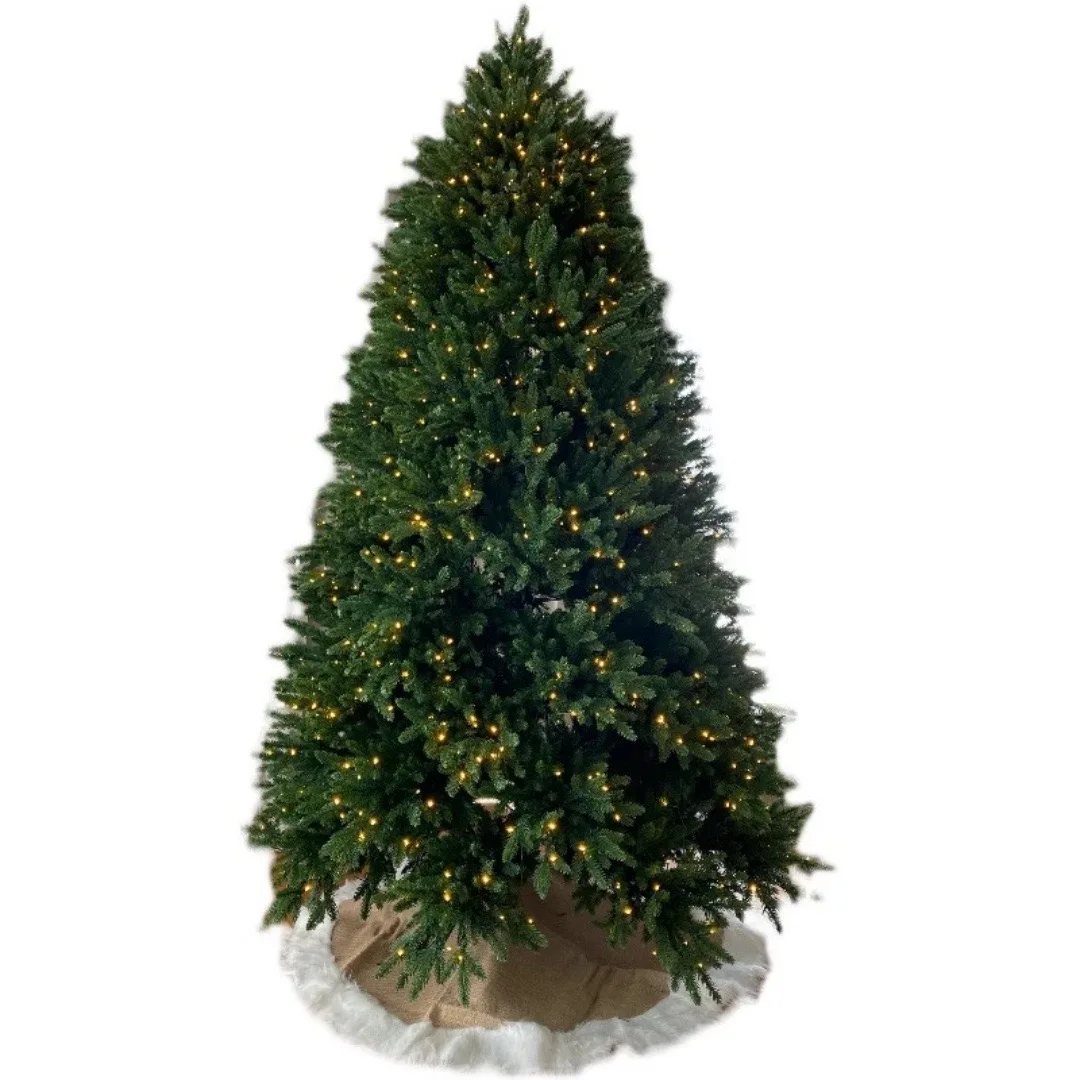 Dense Pure PE Artificial Christmas Tree Luxury Warm Light LED Light plus Fat Christmas Tree Large Frame Christmas