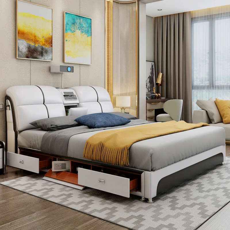 Can design new modern smart beds, storage beds leather beds, modern luxury double beds, massage bedroom beds