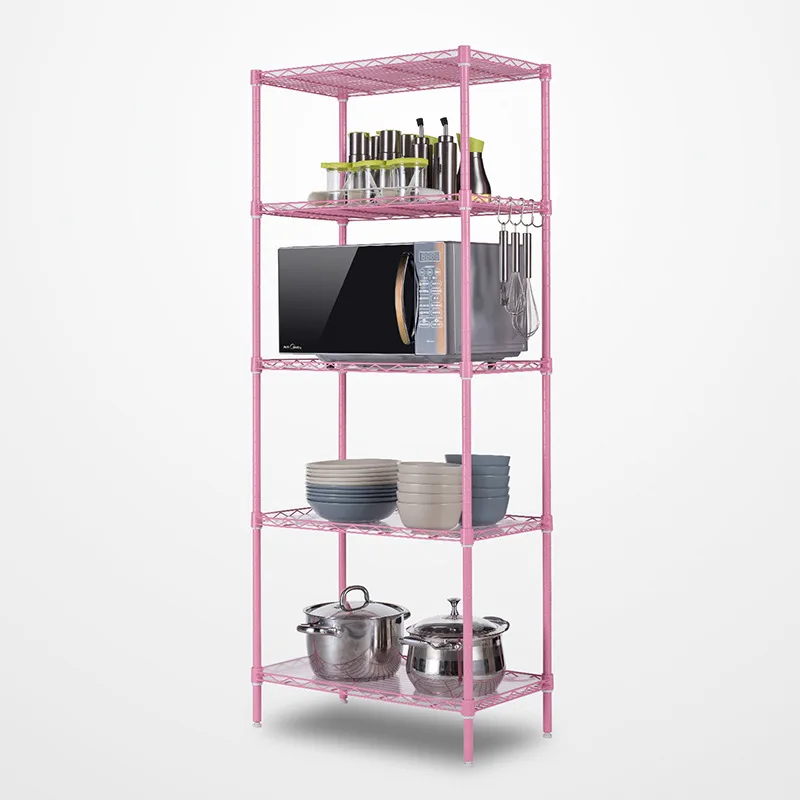 Металлический Стеллаж с 5 проводами, регулируемые полки для хранения, для прачечной, ванной, кухни, кладовой, туалета