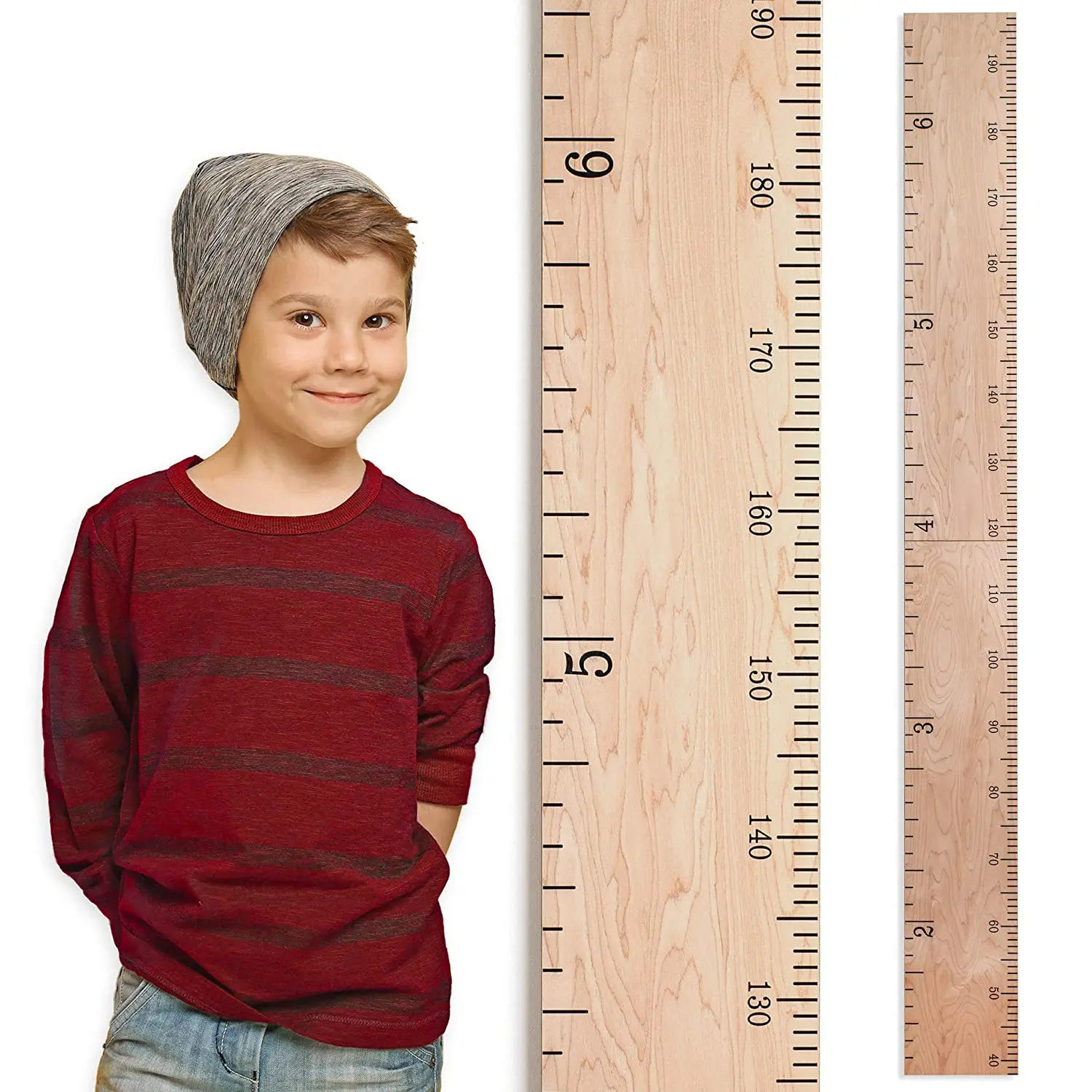 Wooden Ruler Growth Height Chart Ruler Natural Schoolhouse Ruler