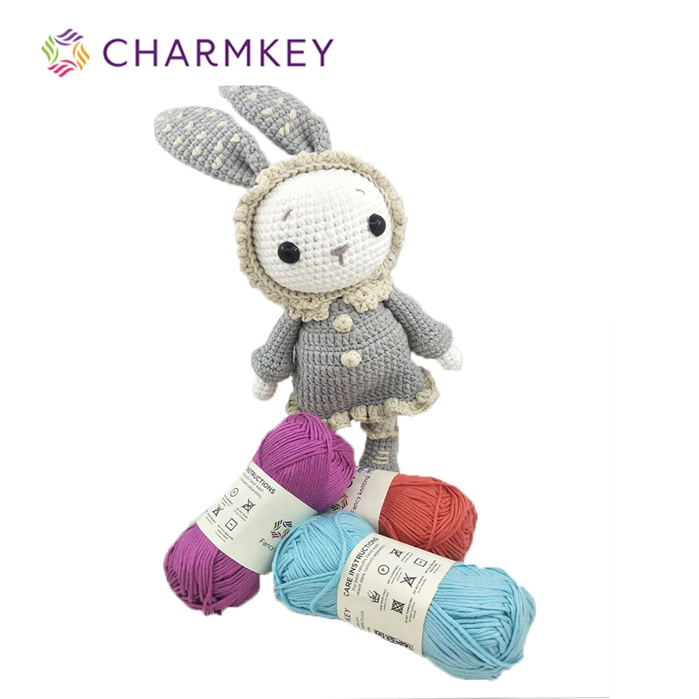 Charmkey оптовая продажа необычная пряжа для ручного вязания Бамбуковая хлопковая смешанная крючком шарфов кукол