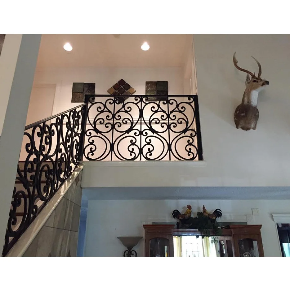 Дизайн лестничных перил/балюстрады из кованого железа и поручней/балясины Металлические Балконные Перила для наружного графического дизайна современные виллы