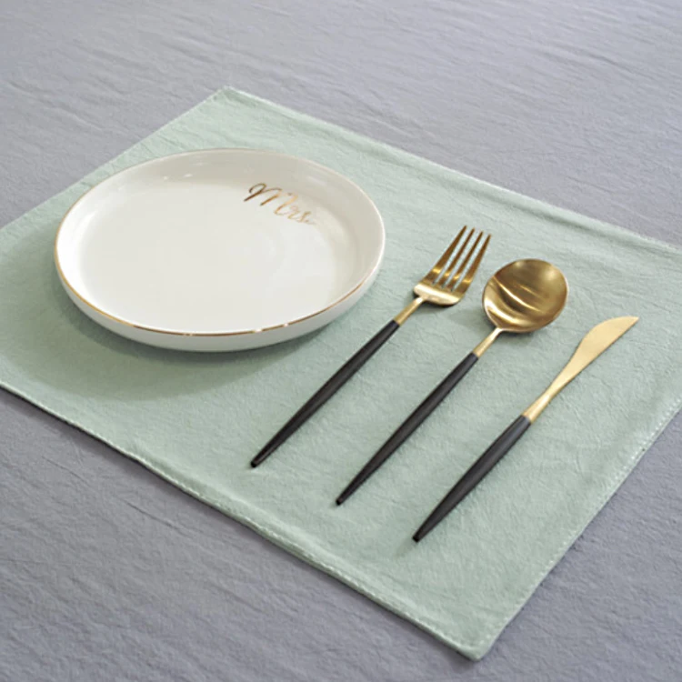 Napkins cotton wholesale  plain color washed  non-slip heat-proof table napkin for  dining table