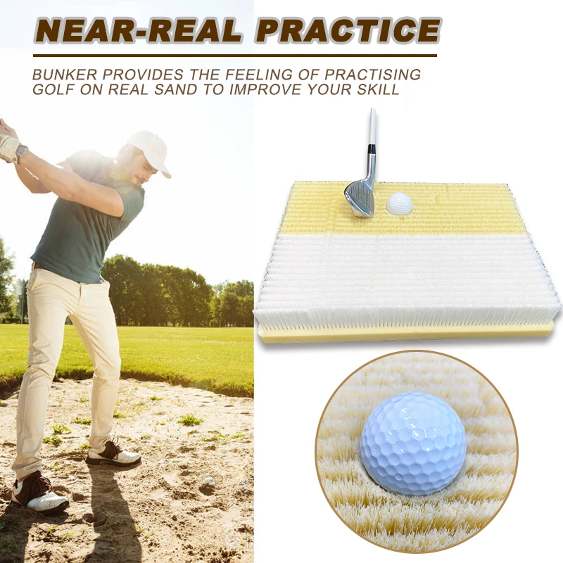 New DesignBunker Training Mat  Indoor Simulator Golf Bunker Hitting Mat Custom Size 2 in 1 Golf Swing Practice Mat