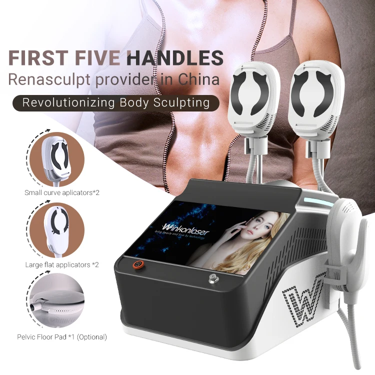 Ems Body Sculpting Machine Portable 4 Handle Ems Neo Rf Professional Ems Muscle Stimulator Body Sculpt Machine