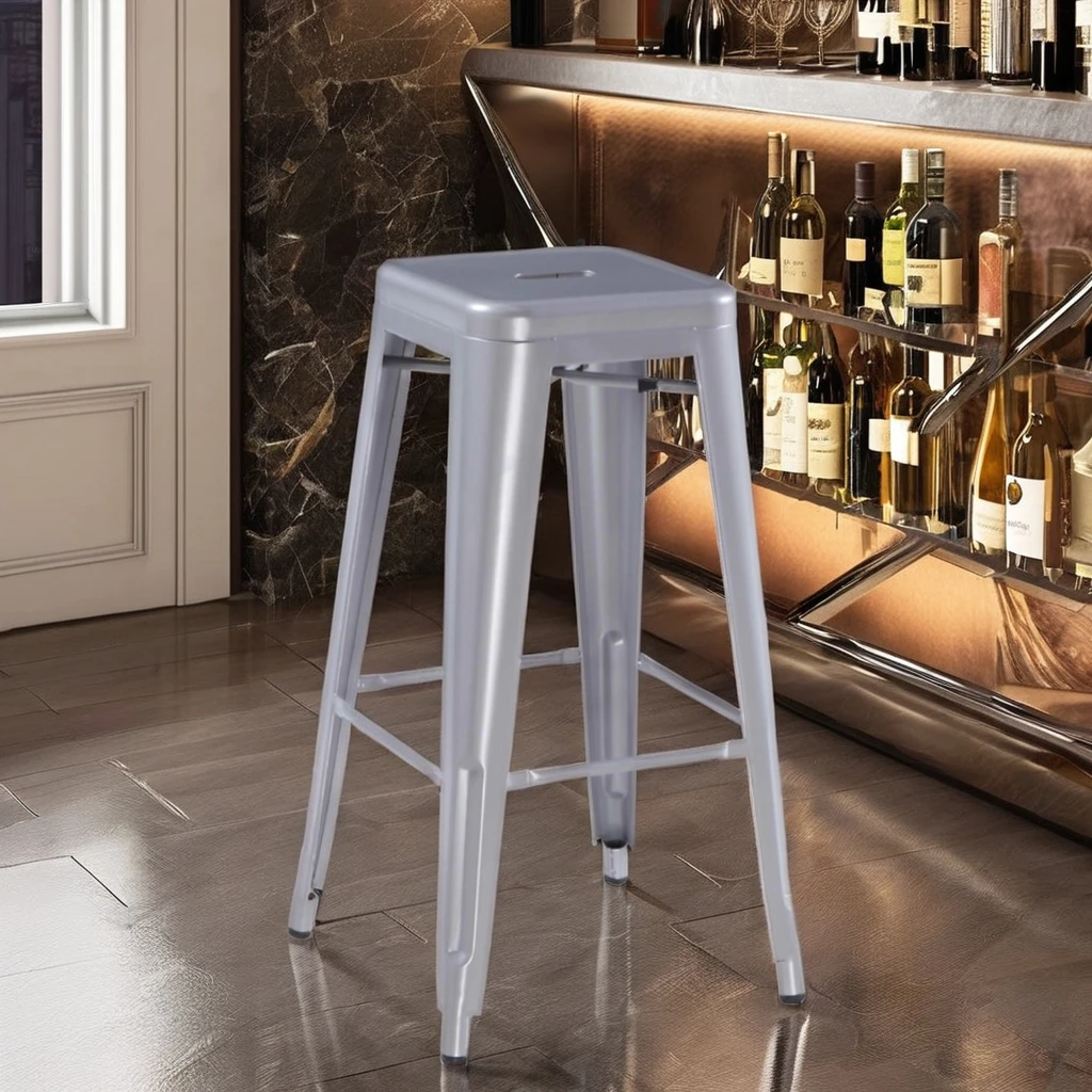 Luxury Steel Bar Stool Industrial Design Style Metal Chair Restaurant Mall Tea Shop Coffee Shop Optimal Milk Tea Sitting Option