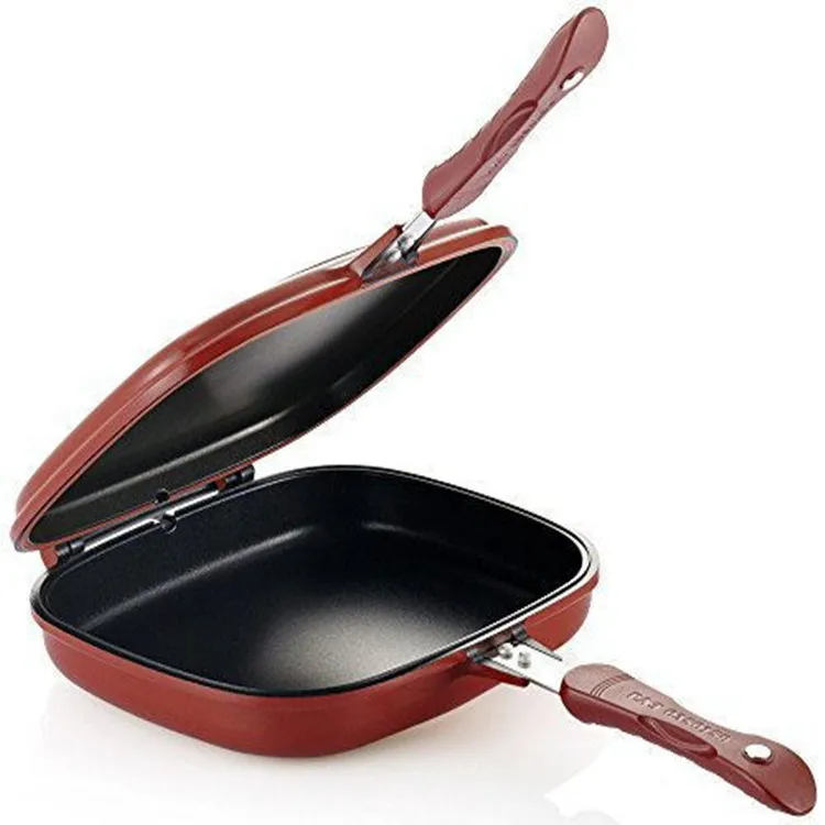 Hot sale high quality Nonstick Electrical Cast Iron Ceramic Aluminum Double Grill Fry Frying Pan