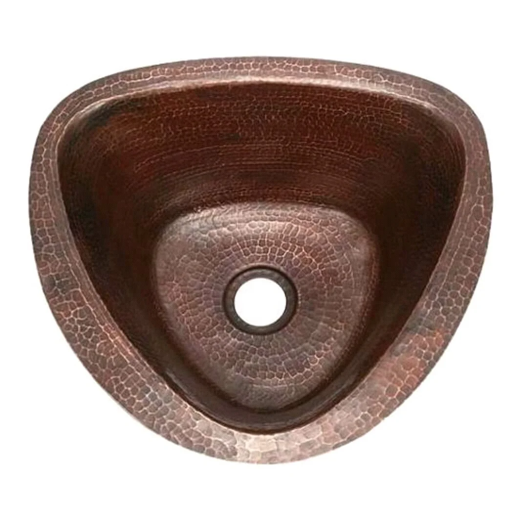 High Quality Metal Pure Copper Hammered Round Shaped Wash Basin Decorative Kitchen Copper Sink