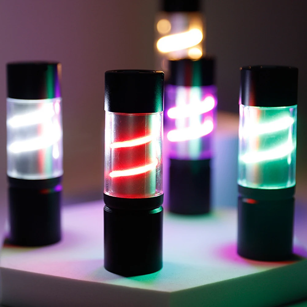 Mini LED Bright and Colorful Flashlight Portable and Multifunctional Outdoor Lighting USB Charging Atmosphere Camping Light