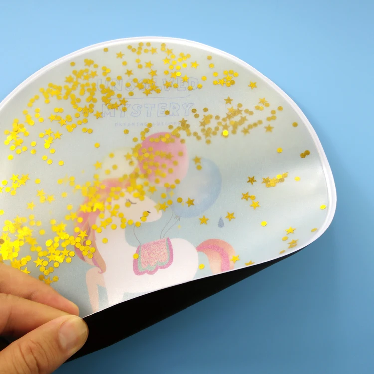 heart shape promotion gift cartoon quicksand mouse pad