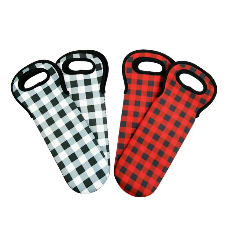 Customized Print Neoprene 750ml Single Champagne Wine Bottle Sleeve Portable Tote Carrying One Glass Wine Bottle Holder Carrier