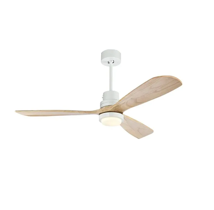 Wholesale Solid Wood 3 Blade 52 Inch Mute Motor Remote Control DC Led Modern Ceiling Fan With Light