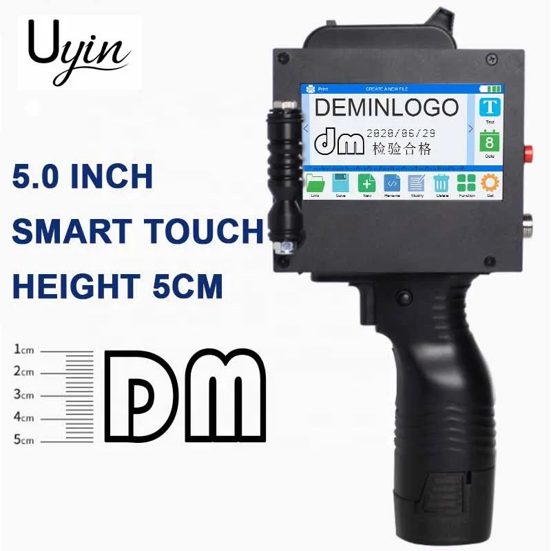 50mm Handheld intelligent inkjet printer small machine product date packaging code machine printer for QR code batch code barcod