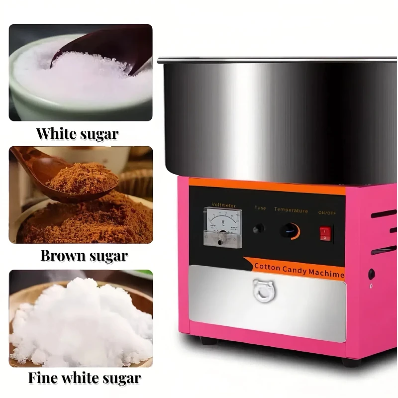 Professional Mini Commercial Automatic Candy Floss Cotton Candy Making Barbe a Papa Snack Machine for Food Shop