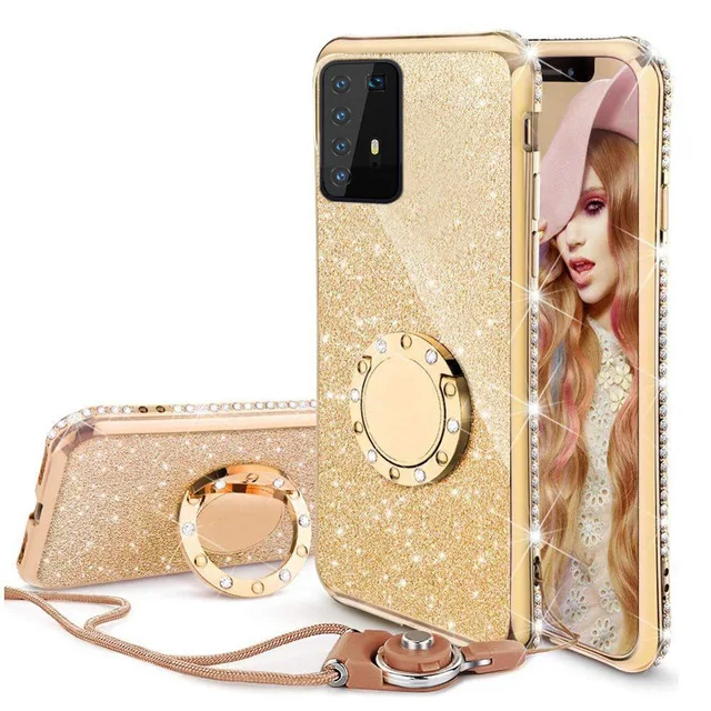Bling Bling Glitter Diamond Case For Huawei P20 P30 P40 Mate 20 30 Pro Lite Phone Case With Ring Holder Mobile Phone Accessories