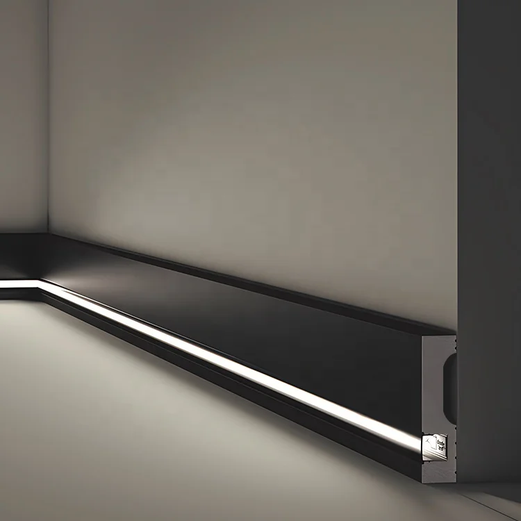 Diy Wall LED Skirting Board White Primed Plain Polystyrene PS Baseboard skirting moulding With Led Backlight
