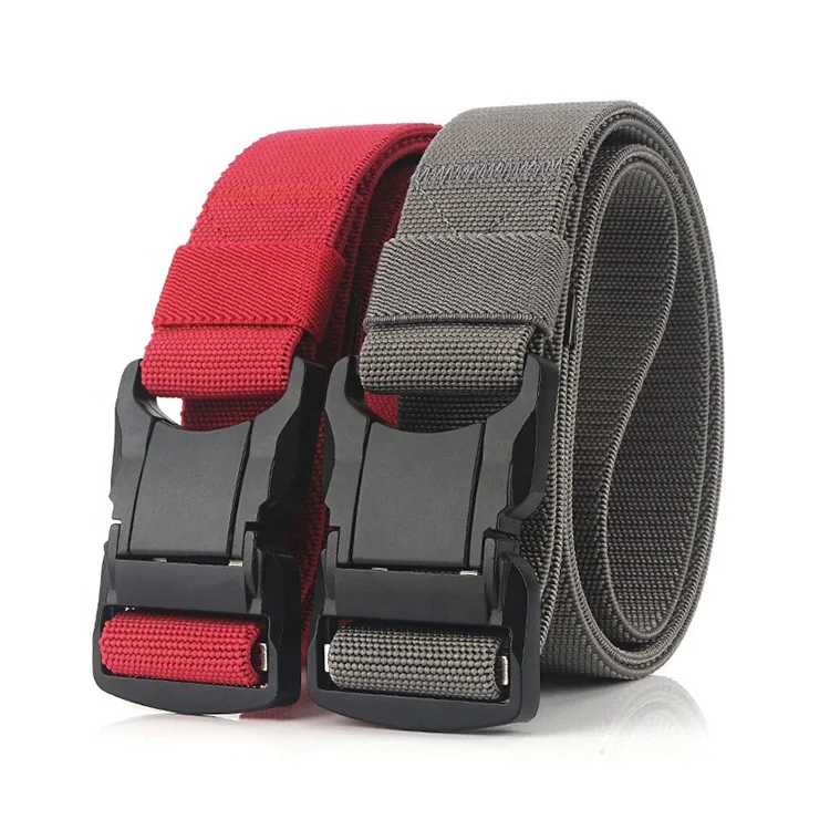 Adjustable Elastic Nylon Aluminum Alloy Buckle Belt Waist Training Tactical  Belt