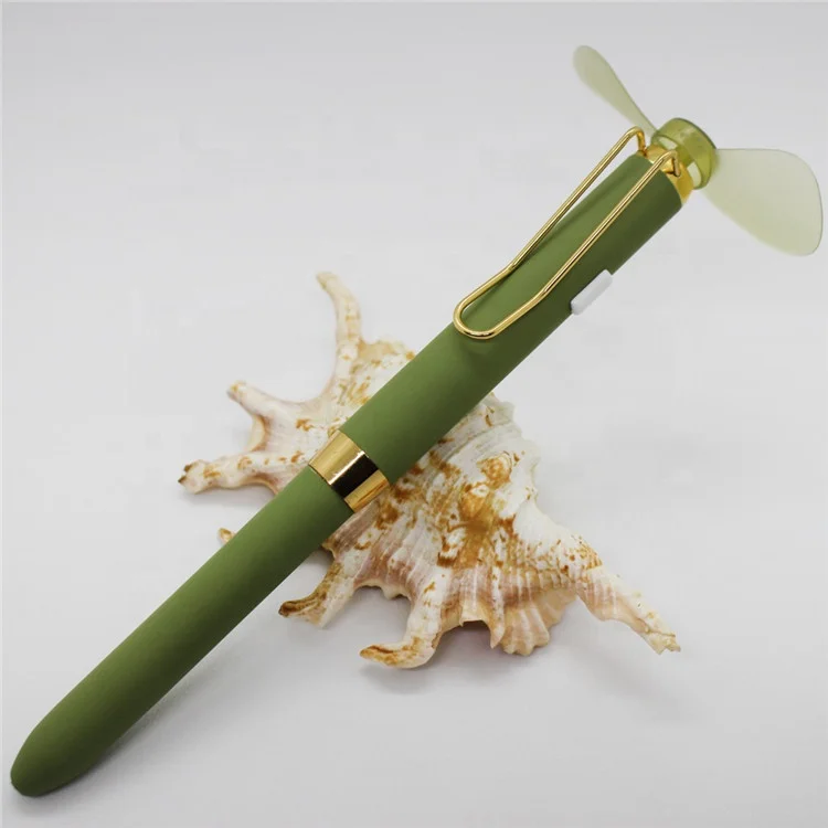 manufacturer school supplies stationery ball point gel pen creative design metal promotional ball pen with hand fan