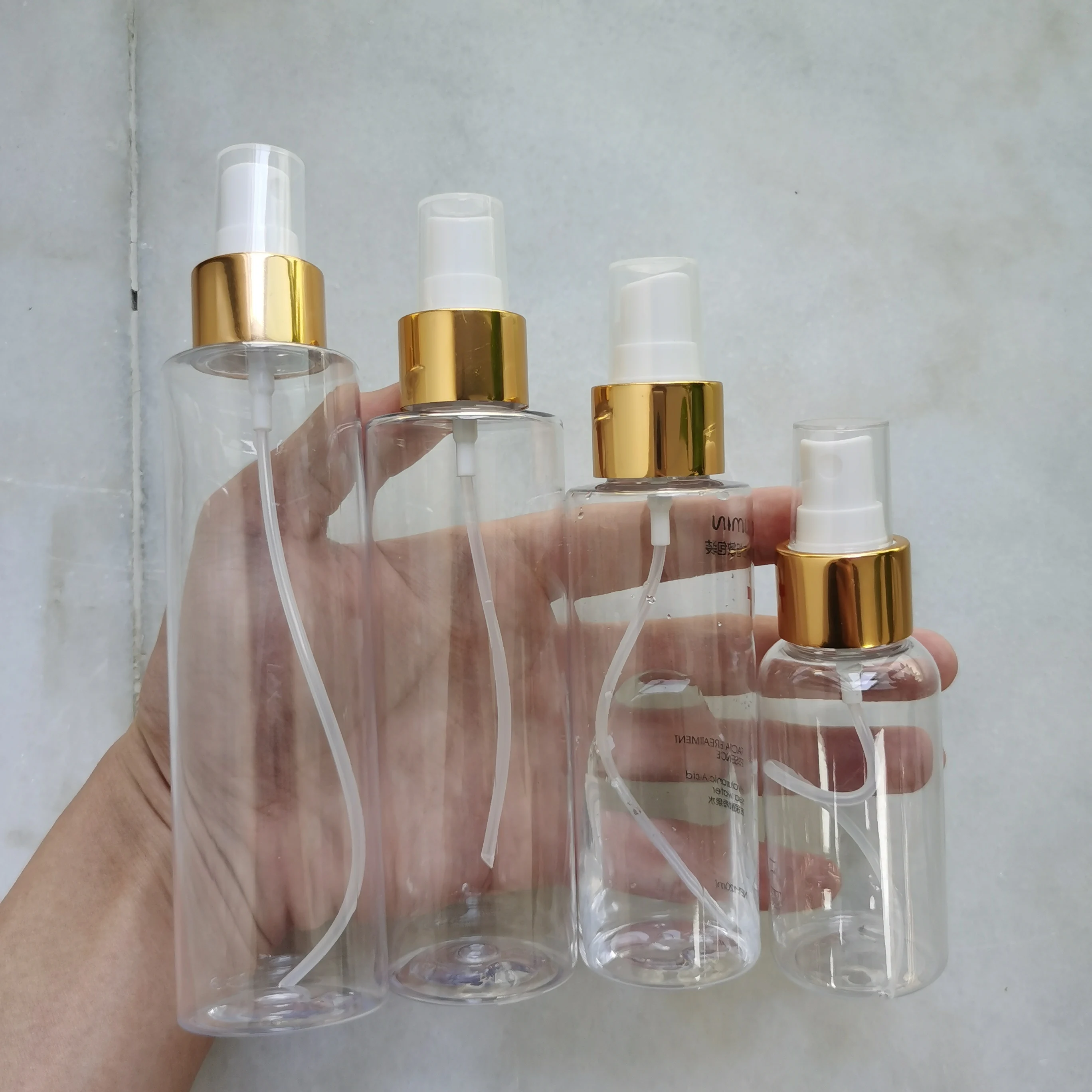 Luxury Cosmetic Packaging plastic spray bottle 100ml 120ml 150ml 200ml 250ml pet bottle for spray bottle face skincare