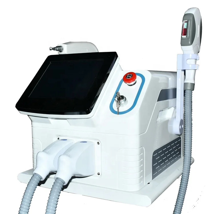 Portable 2 In 1 OPT SHR IPL Elight Fast Permanent Hair Removal Machine Q Switched Nd Yag Laser Tattoo Removal Beauty Machine