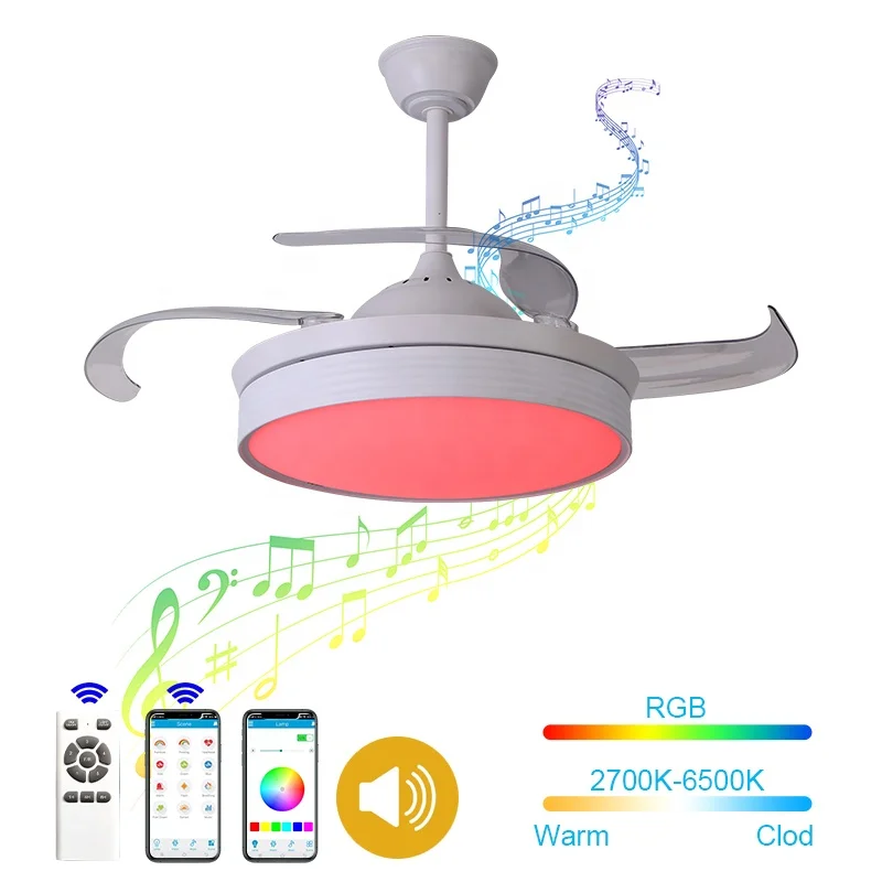 new model speaker abanico fan light RGB color ceiling with 220v 42