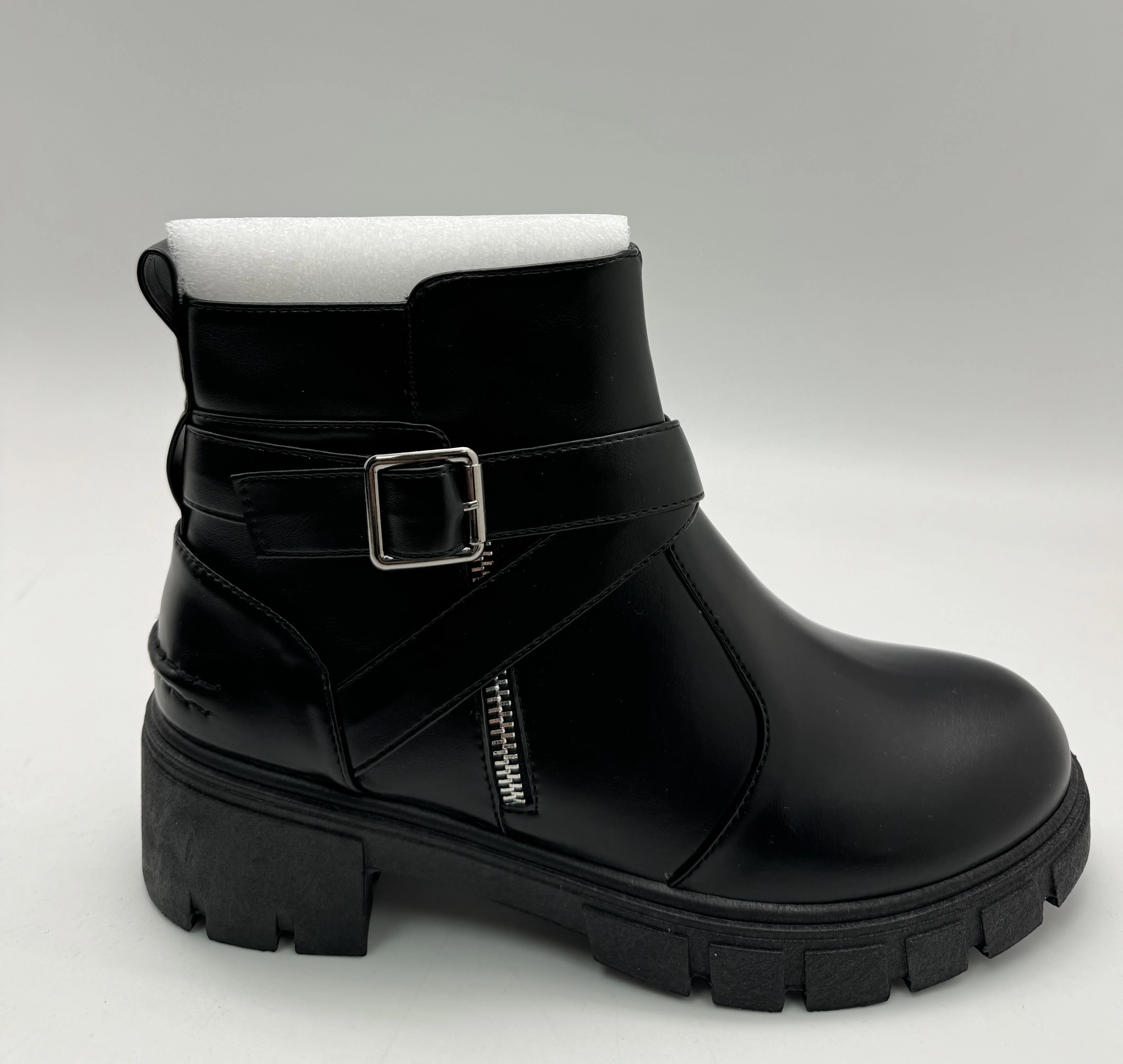 ladies girls fashion cheap pu motorcycle ankle injection boot