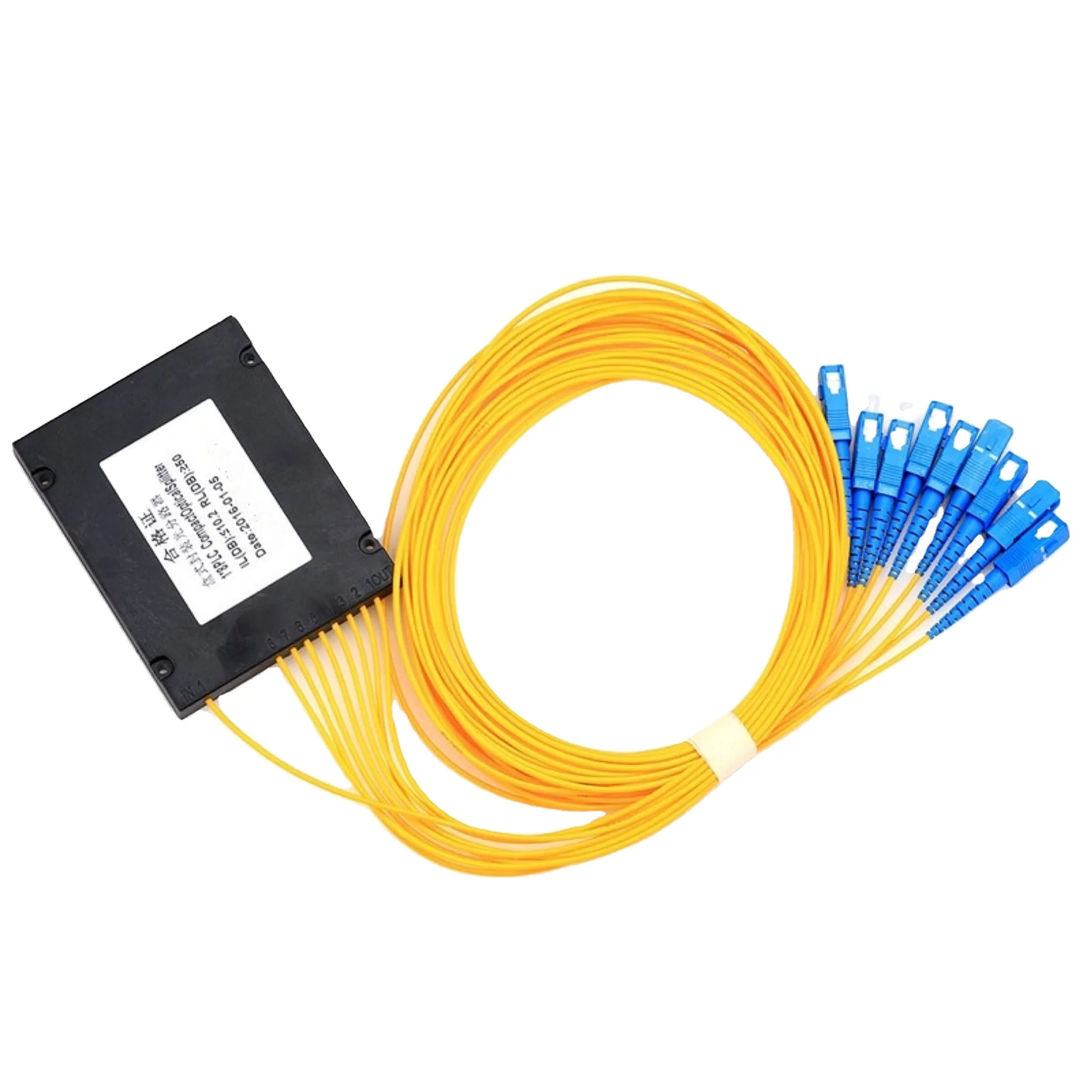 ABS box FTTH 1x8 1x16 1x32 Passive Fiber Optical PLC Splitter with SC APC connector