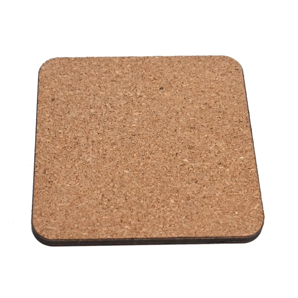 Amazon hot wholesale personalized blank sublimation wood color cork square coasters