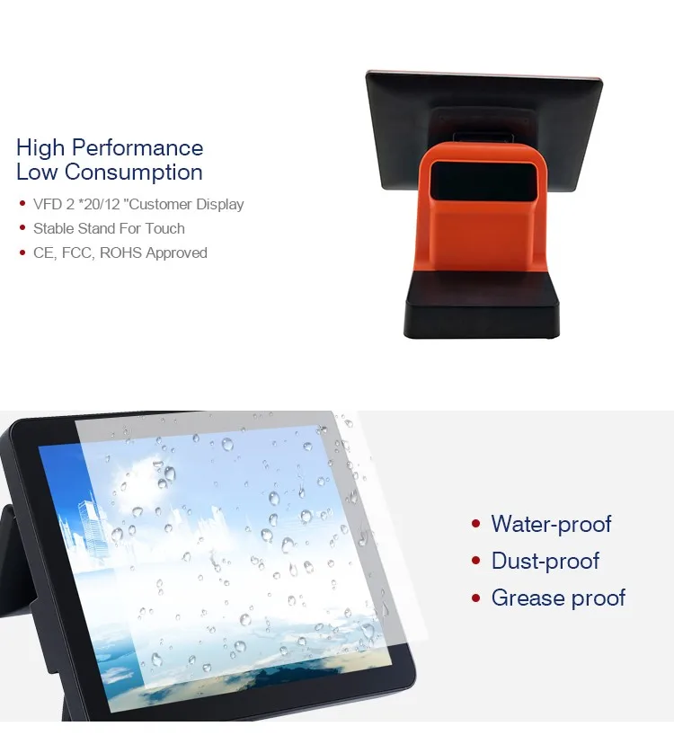 New 15-Inch Touch Screen POS Cash Register Machine Android POS Terminal Restaurant Point Sale System Shop Windows/Android POS