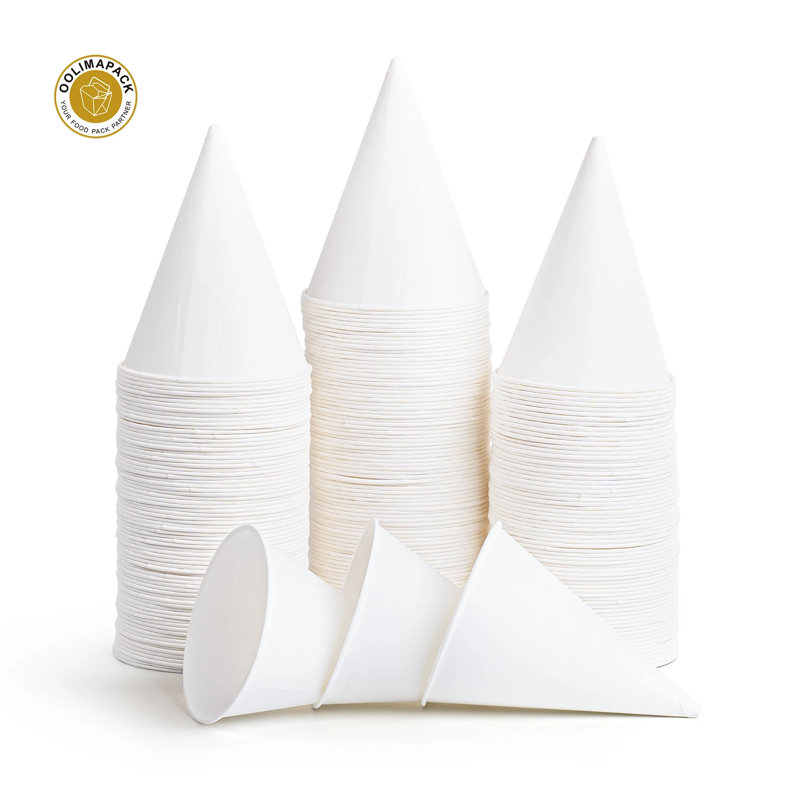 OOLIMA 3.7oz 4.5oz 6oz Snow Paper Cone Cup For Drink