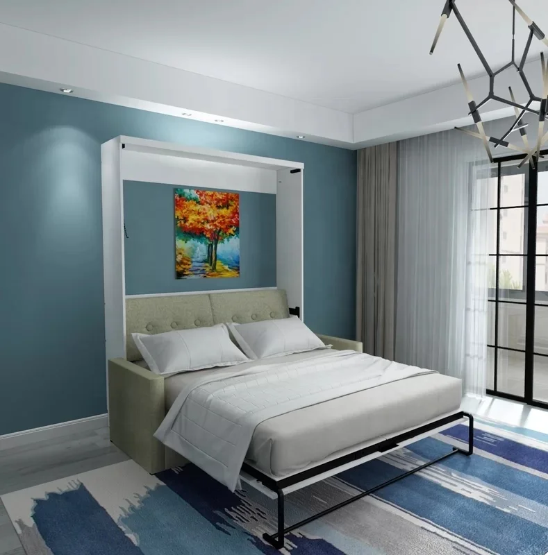Hot Selling Home Furniture Solid Wood With Sofa Folding Bed Adjustable Murphy Bed Space Saving Wall Bed