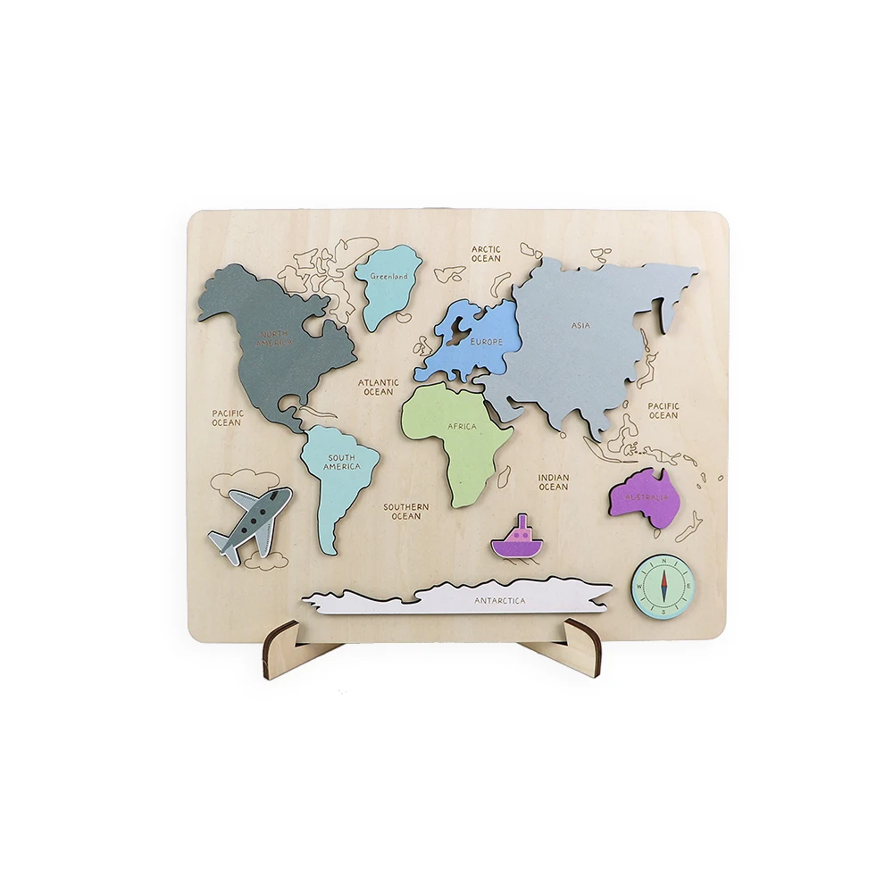 Wooden world map Puzzles World map puzzles for children World map puzzles develop intelligence