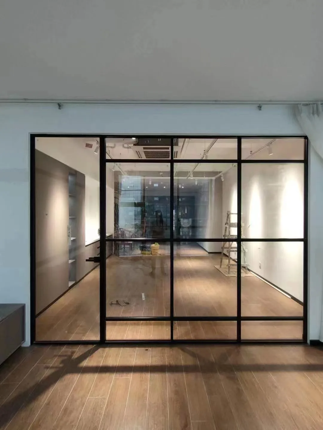 Low price Aluminum slim frame swing door for residential house