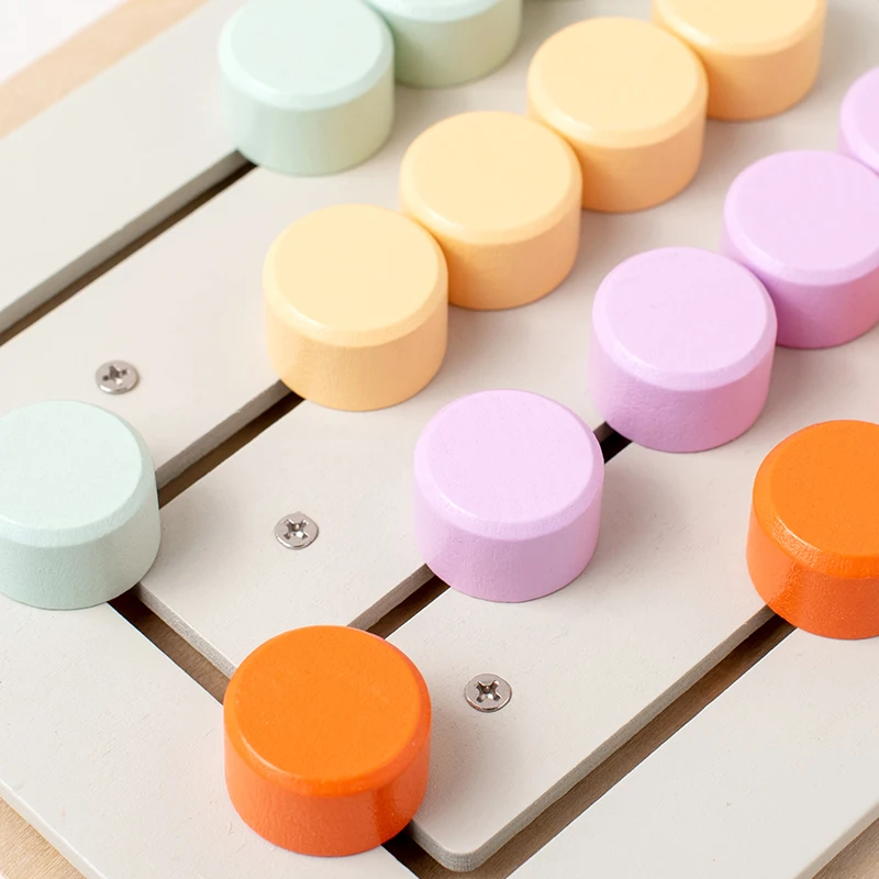 Montessori Four Color Game Learning Toys Slide Puzzle Matching Brain Teasers Logic Early Education Kindergarten