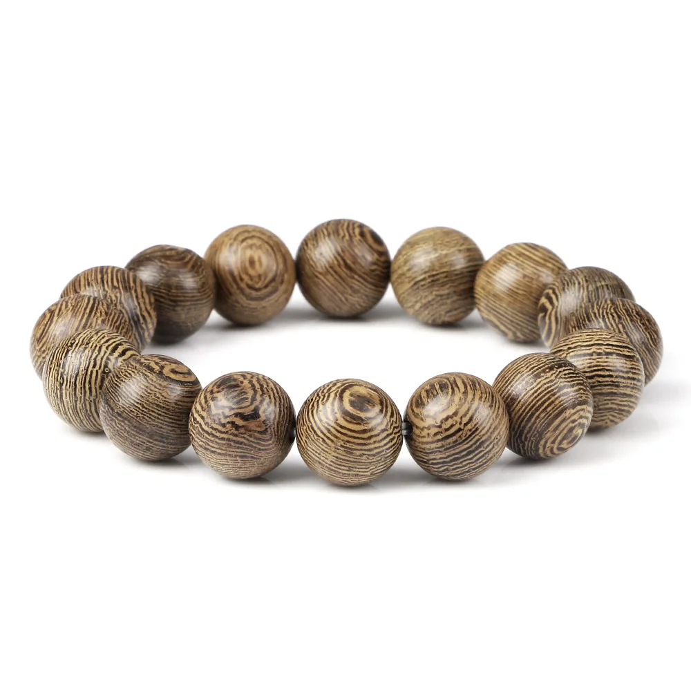 6 8 10 12mm Natural Wenge Wooden Beads Bracelet Tibetan Buddha Rosary Handmade Bracelets Unisex Yoga Meditation Prayer Jewelry