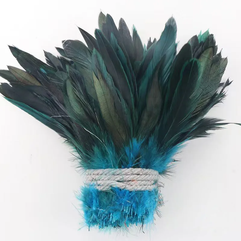 8-10 inch Natural Brown Half Bronze Coque Tail Strung Wholesale Feathers Costume