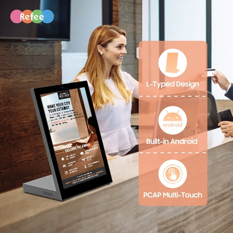 Portable Table Top Touch Screen Watch Display Stand Monitor Battery Kiosk Digital Display for Menu 13.3inch 15.6inch