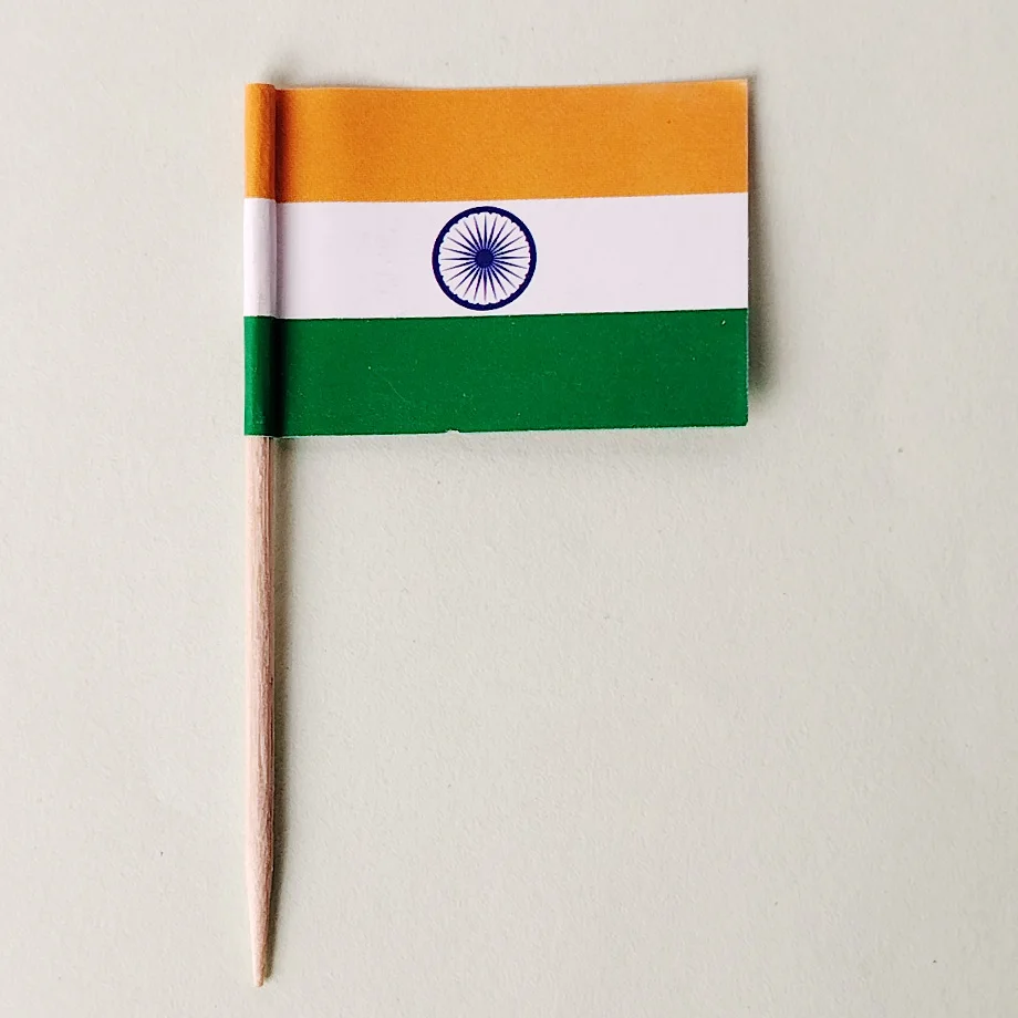 Toothpickss  Appetizers Snack Tasting National Flag Decorative Label Forks Fruit Picks Party Supplies Bamboo Mini Cocktail Fork