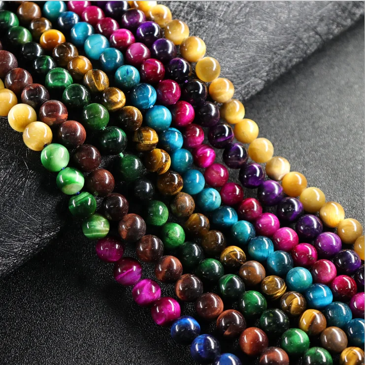 Yiwu Wholesale manufacturer genuine high quality natural 8mm gemstone bead dream tiger eye stone loose bead