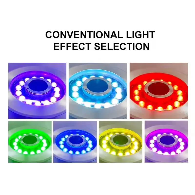 Changeable Underwater Led Fountain Lights Stainless Steel ABS Button Remote Control Ip68 Color Led Ring  Fountain lights