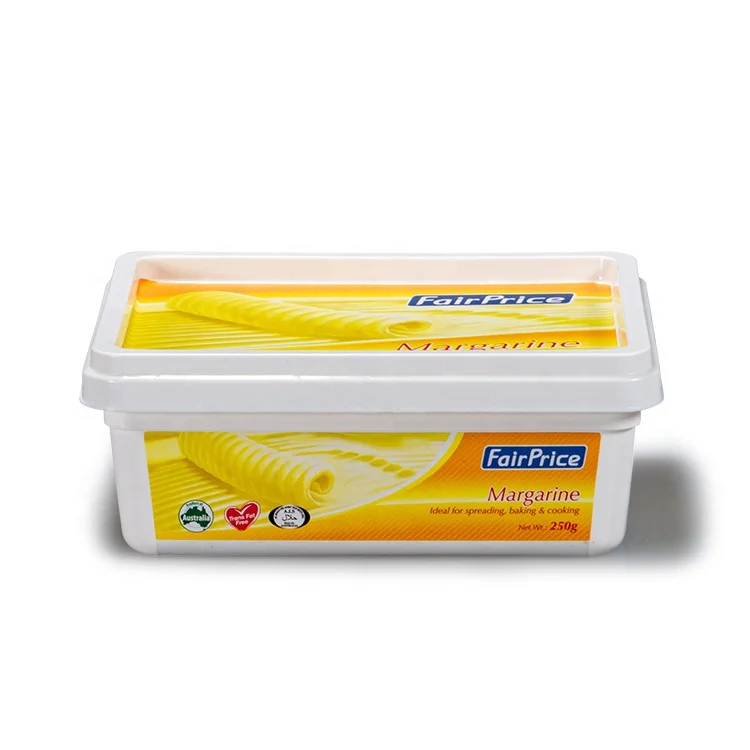 Wholesale IML disposable eco friendly custom 250g 500g rectangle margarine packaging  with lid