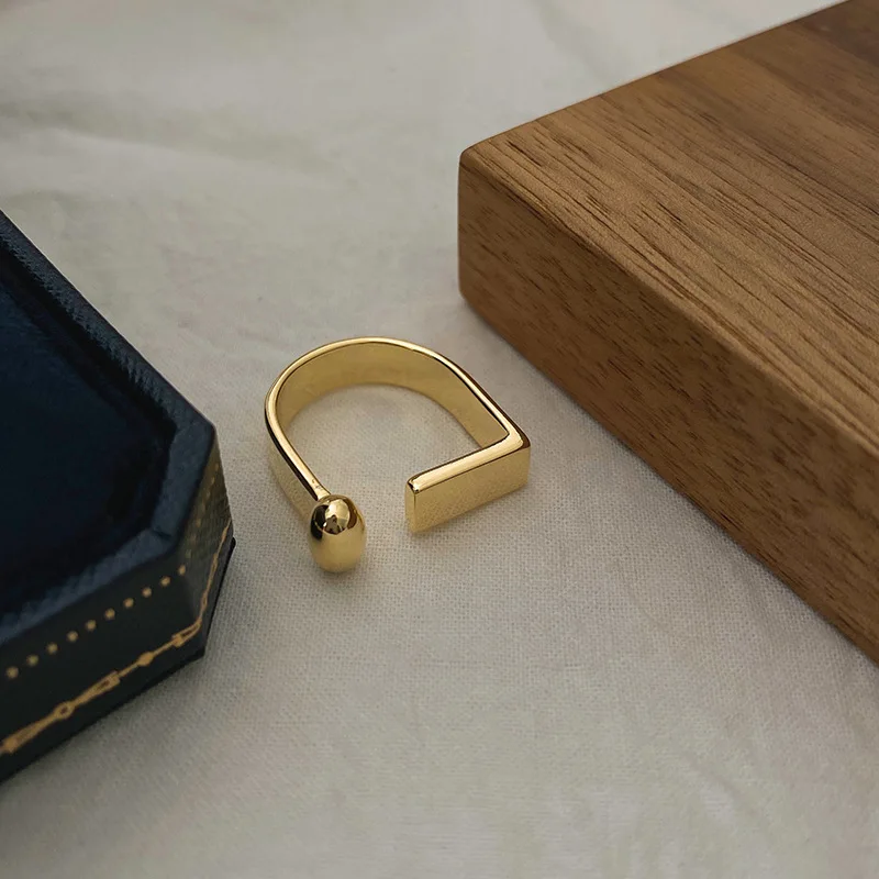 HOVANCI Gold Plated Adjustable D Letter Initial Fashion Korean Designer Finger Split Ring Rings Jewelry for Lady Women Gift