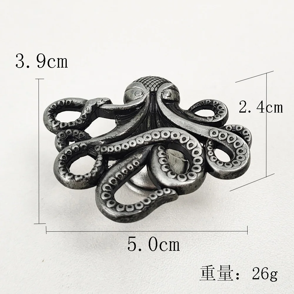 zinc alloy devilfish cabinet drawer knobs M4 screw matte black silver old gold