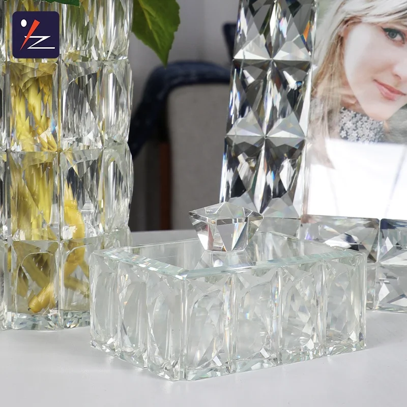 Crystal trinket box glass jewelry box for wedding gift