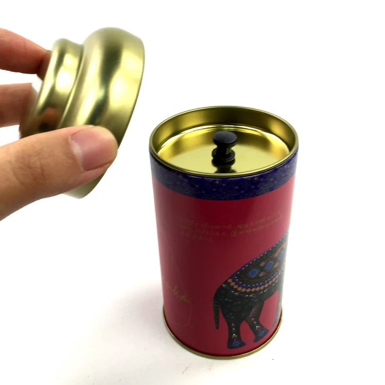  Индийский рынок индивидуальные круглые подарочные жестяные коробки для чая с двойной крышкой