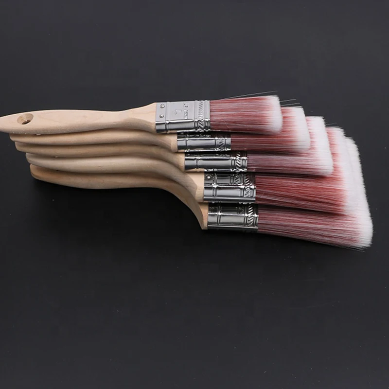 High Quality Paint Brush Set Wood & Plastic Handle Chip Paint Brushes Oil Painting Brush Suit for Wall Paint